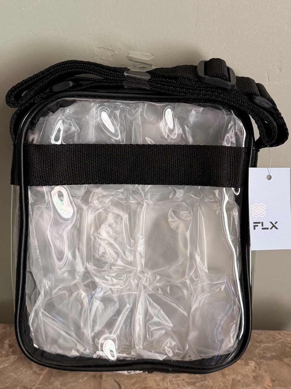 Kohl's Clear and Black Crossbody Bag with Adjustable Strap